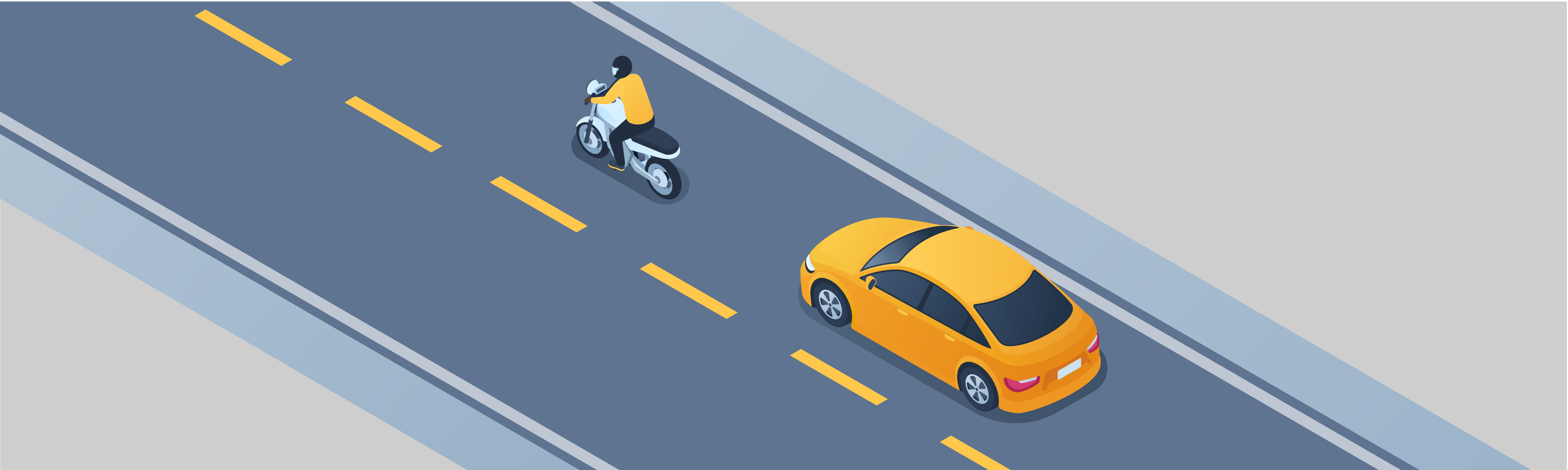 Changing positions - Motorcycles or mopeds often leave empty spaces on the left and right sides of their lane. What should you do with these empty spaces?